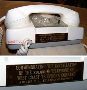 250,000th
                Telephone - West Coast Tel.