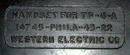 WE TP6A
              marking